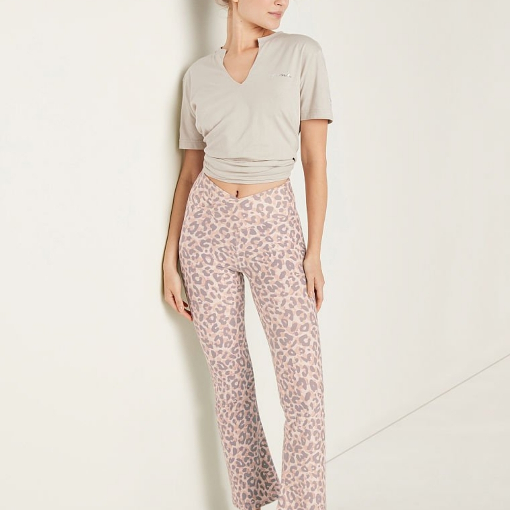 Victoria's Secret PINK COTTON HIGH WAIST ANKLE V CROSSOVER FLARE